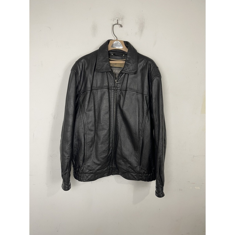 Wilsons Leather Mens Bomber Jacket XLT Black Thinsulate Insulated Full Zip